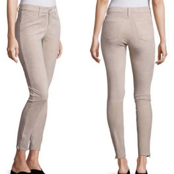 𝅺j Brand Suede Leather Skinny Pants sz. 24 - Picture 1 of 10
